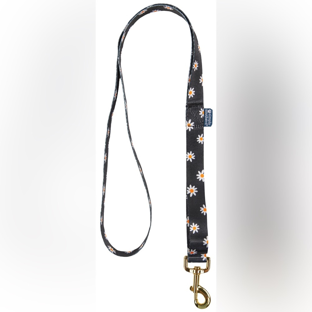 NWT Simply Southern black & white daisy dog leash